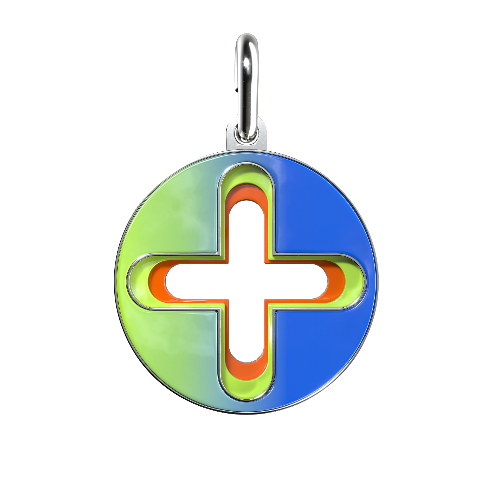 Plus Pendant in Enameled Sterling Silver