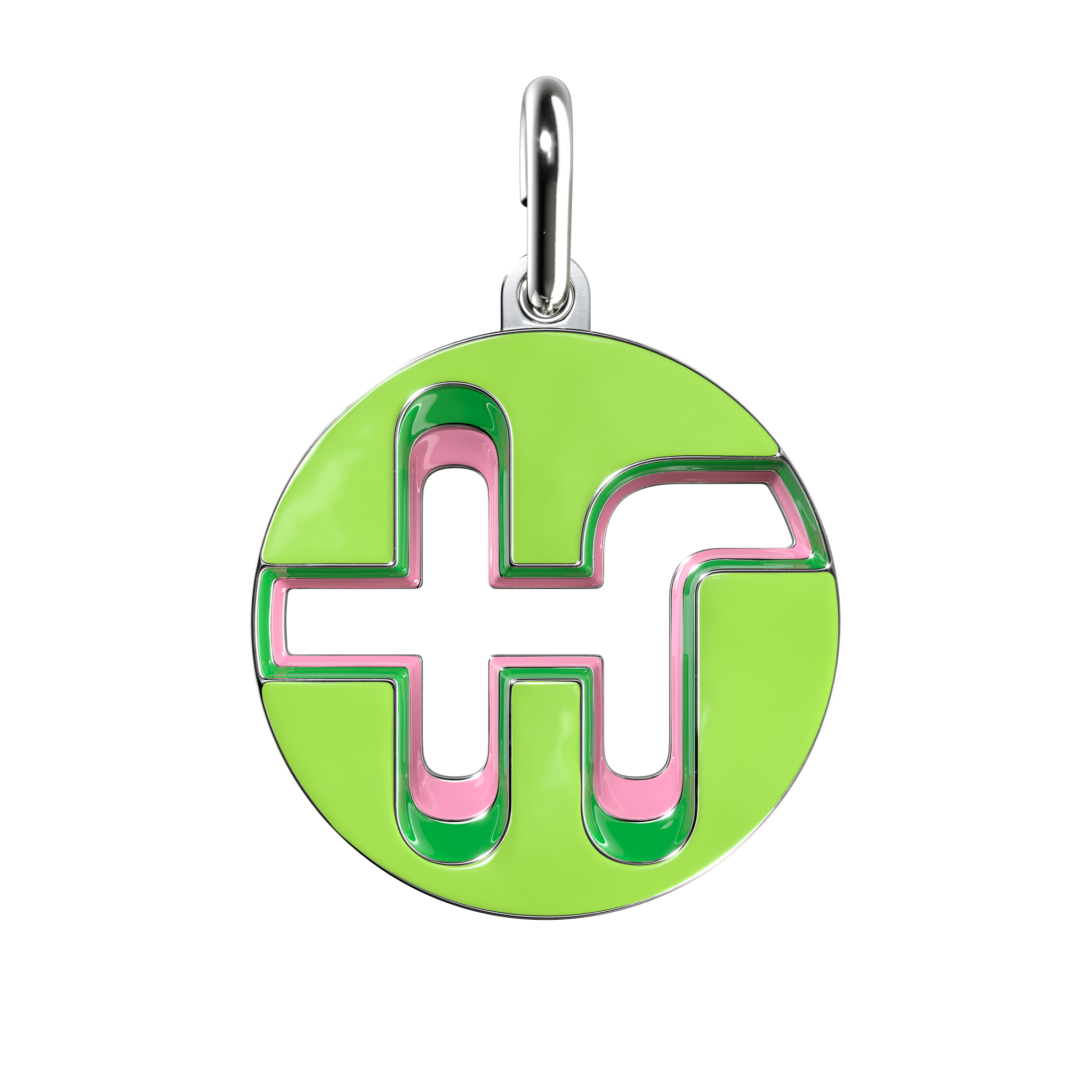 Plus Pendant in Enameled Sterling Silver